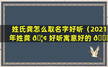 姓氏龚怎么取名字好听（2021年姓龚 🦢 好听寓意好的 🐟 名字）